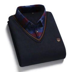 Collar de dos piezas para hombres suéter de collar de dos piezas de mediana