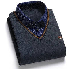 Collar de dos piezas para hombres suéter de collar de dos piezas de mediana