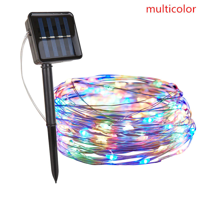 LED Outdoor Solar Lamp String Lichter 100/200 LEDs Fee Feenury Urlaub Hochzeitsfeier Garland Solar Garden wasserdicht für häusliche LED -Dekoration