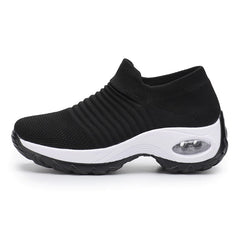 Women's Black Platform Wedge Running Shoes