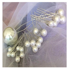 20PCS Pearl Bridal Hairpins Suit Handmade Wedding Headdress Fashion Bride Bridesmaid Hair Accessories Party Prom Headpiece Tiara