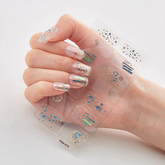 High-quality nail stickers fully pasted 3D hot stamping laser nail polish film stickers fashionable nail stickers.