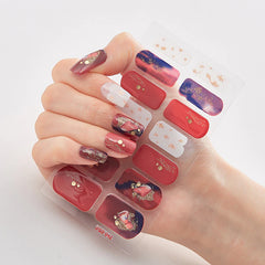 High-quality nail stickers fully pasted 3D hot stamping laser nail polish film stickers fashionable nail stickers.