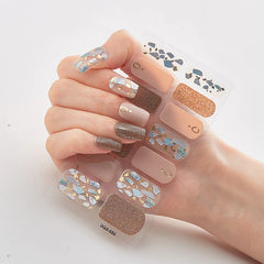 High-quality nail stickers fully pasted 3D hot stamping laser nail polish film stickers fashionable nail stickers.