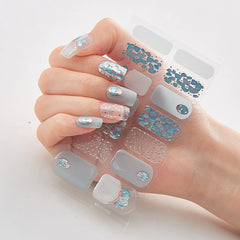 High-quality nail stickers fully pasted 3D hot stamping laser nail polish film stickers fashionable nail stickers.