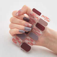 High-quality nail stickers fully pasted 3D hot stamping laser nail polish film stickers fashionable nail stickers.