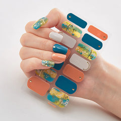 High-quality nail stickers fully pasted 3D hot stamping laser nail polish film stickers fashionable nail stickers.