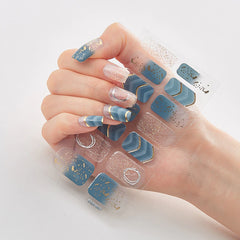 High-quality nail stickers fully pasted 3D hot stamping laser nail polish film stickers fashionable nail stickers.