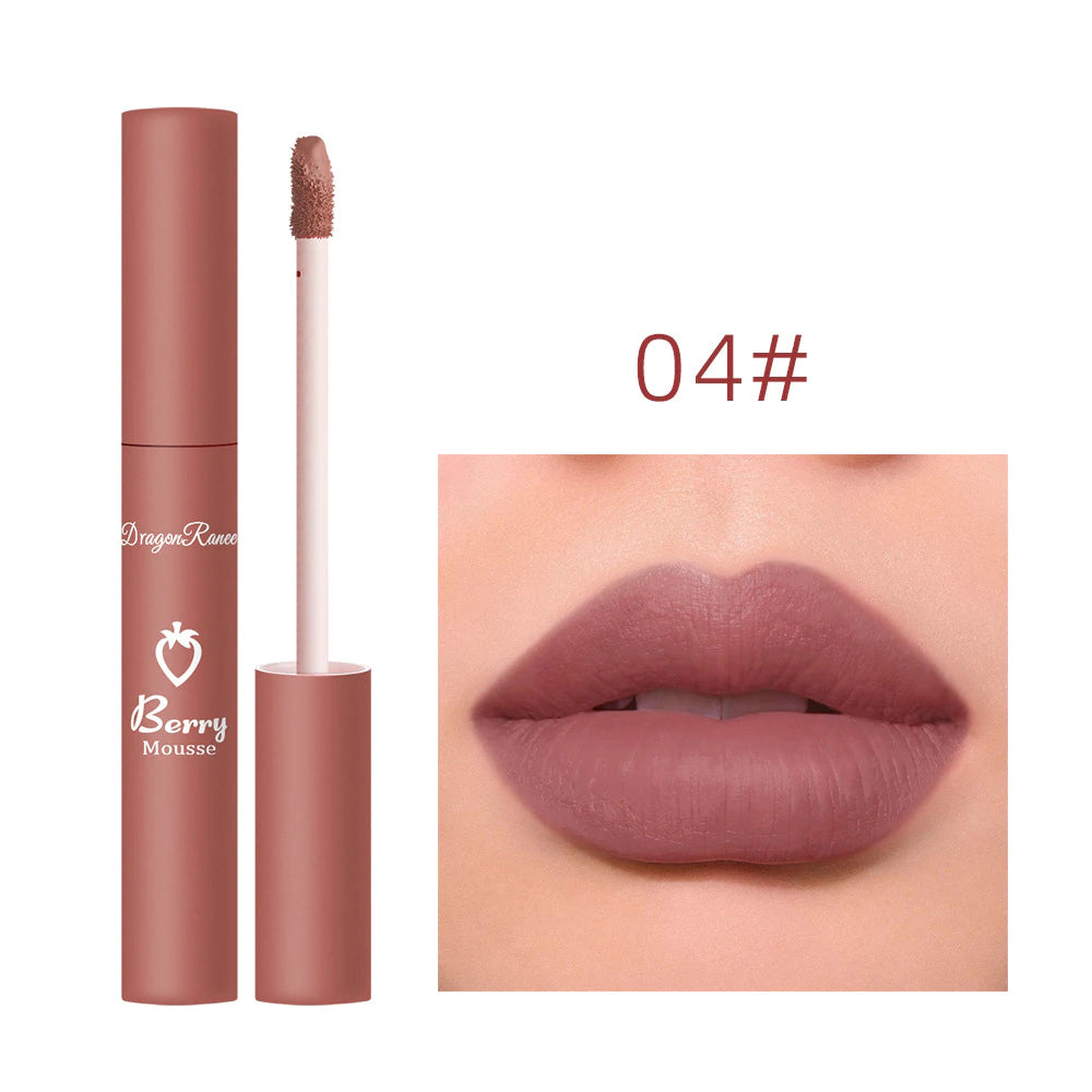 12 couleurs Velvet Matte Lip Bloss étanche hydratant facile à porter Cosmétique de beauté hydratante de liquide hydratant durable