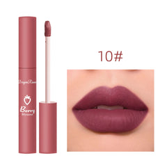 12 colori Velvet Matte Lip Gloss impermeabile idratante facile da indossare logge di lunga durata per rossetto liquido cosmetici di bellezza