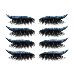 4 Paare selbstklebende Wimpern Glitzer Glitzer Lidschattenaufkleber Eyeliner-Aufkleber