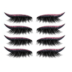 4 Paare selbstklebende Wimpern Glitzer Glitzer Lidschattenaufkleber Eyeliner-Aufkleber