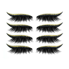 4 Paare selbstklebende Wimpern Glitzer Glitzer Lidschattenaufkleber Eyeliner-Aufkleber