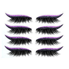 4 Pairs Self-adhesive Eyelashes Glitter Eye Shadow Sticker Eyeliner Stickers