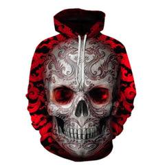 3d Hoodies for Men Terror Skull Stampa 3D Pullover Hoodies