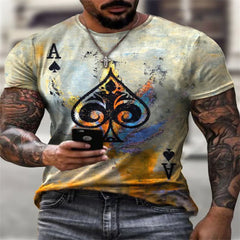 Round Neck Digital Summer Loose Casual Printed Short-sleeved T-shirt