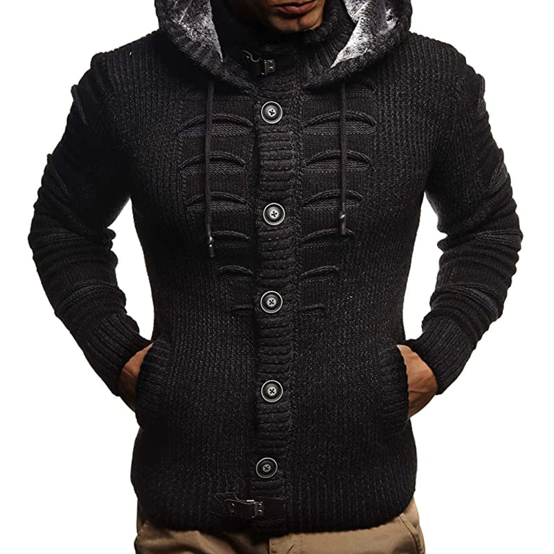 Men Hooded Cardigan Sweater Men's Sweaters Jumper Jacket