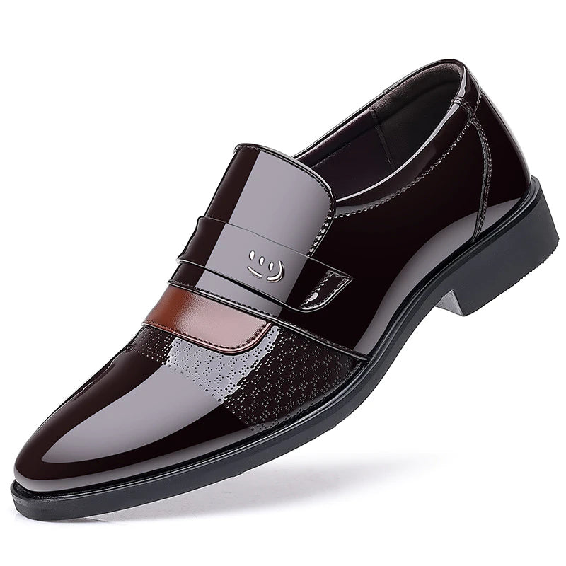 Men's Low-Cut Patent Leather Shoes British Bright Surface Single Shoes Large Size Men's Formal Casual Leather Shoes