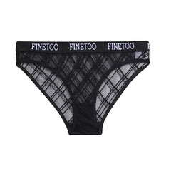 Black Lace Low Waist Cotton Panties