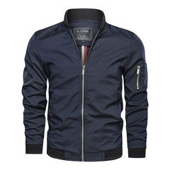 Men's Baseball Collar Plain Fitting Coat Casual Jacket