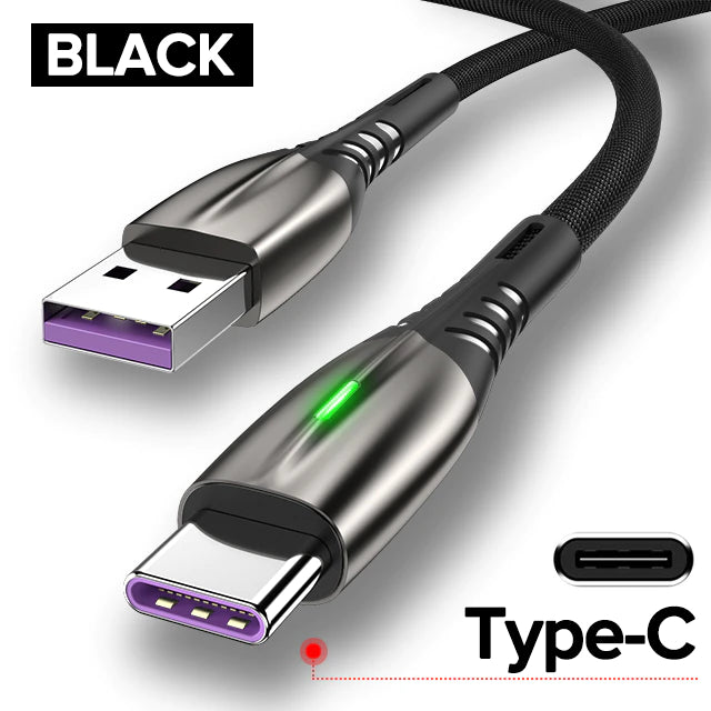 5A USB Tipo C Cavo Micro USB Carica rapida cellulare Caricatore Android Type-C Cord per Huawei P40 Mate 30 Xiaomi 12