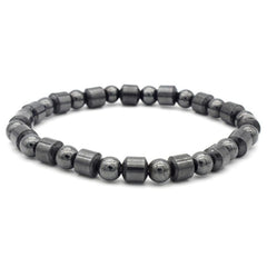 Bracelet des perles de pierre d'hématite avec thérapie magnétique