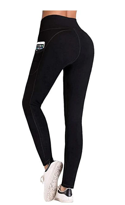 High Waist Yoga Pants with Pockets, Tummy Control, Workout Pants for Women 4 Way Stretch Yoga Leggings with Pockets