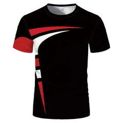 Camiseta deportiva de manga corta de la impresión 3D de verano