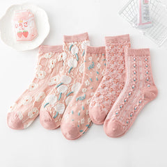 Woman Socks Lolita Socks Lace Flower Socks