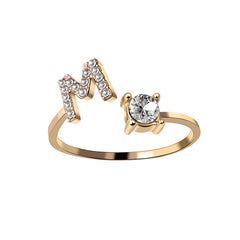 Ringe für Frauen A-Z 26 Buchstaben anfängliche Namensmodellierung exquisite verstellbarer Ring als Urlaubsgeschenke für Mädchen Mode