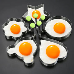 Creative Stainless Steel Egg Frying Machine Love Type Fried Egg Mold Heart-shaped Omelette Fried Eggs Steam Purse Abrasive