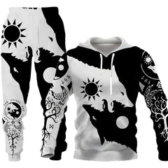 Men's Hoodie Digital Print Hoodie Set Men's Hoodie