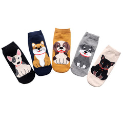 Primavera Autumn Fashion Lindo animal de animales Calcetines cortos de algodón Tide Dog Kawaii Bull Terrier Beagle Japonés casual Happy Funny Calcetines