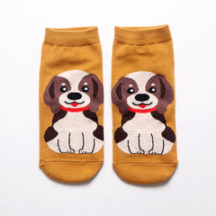 Primavera Autumn Fashion Lindo animal de animales Calcetines cortos de algodón Tide Dog Kawaii Bull Terrier Beagle Japonés casual Happy Funny Calcetines