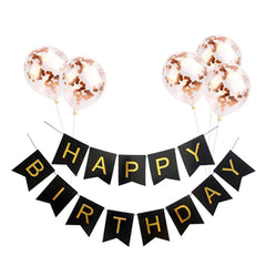 1set joyeux anniversaire Banner Rose Gold Confetti Ballons garçon fille d'anniversaire Ballon Ballon Baby Shower Party Favors