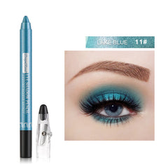 12 colores Highlighter Shadow Pencil Impermeable Glitter Matte Matte Sombra de ojos de ojos Pigmento Cosmética Blue Benina de ojos blancos