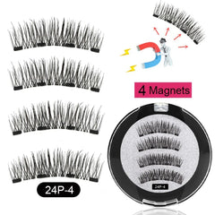 4 Pairs Magnetic Eyelash Thick False Eyelashes No Glue Required