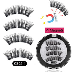 4 Pairs Magnetic Eyelash Thick False Eyelashes No Glue Required