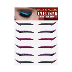 6 paires Autocollants eyeliner auto-adhésifs de fard à paupières maquillage de scène doubles autocollants de la paupière fête de nuit maquillage des yeux