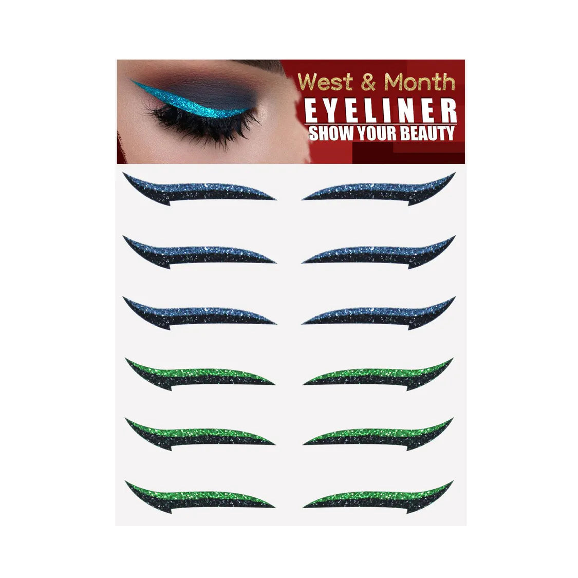 6 Paare Eyeliner -Aufkleber Selbstkleber Lidschatten Bühne Make -up Double Eyelid Stickers Party Nachtclub Augen Make -up