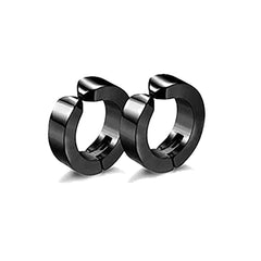 7 Paare magnetische Edelstahl-CZ-Clip-On-Ohrringe Nicht-Piercing Huggie Cross Feder Scharnier Ohrring Set Neutral Schwarz