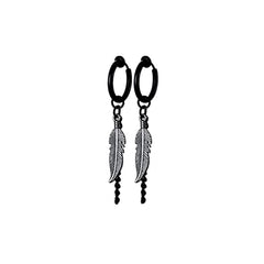 7 coppie Orecchini a clip clip clice in acciaio inossidabile magnetico set di orecchini con piuma non piegata set neutro