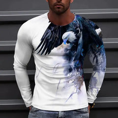 T-shirt per maniche lunghe da uomo Trend di moda digitale 3D 3D