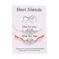 Generic 2 Pack Friends Gift Bracelets for Couples Ladies Girls Teens with Gift Card Adjustable Bracelets