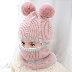 Bons de bébé chapeau pompom chapeaux d'hiver chapeaux tricotés boucles mignonnes pour bébés filles garçons en toison chaud doublure de bouchons d'oreilles pour les enfants
