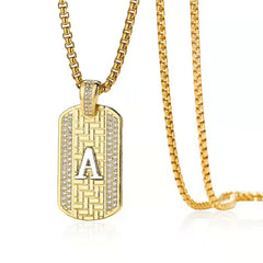 Accessories English Written words letter Pendant fashion Rhinestone personality Men necklace