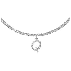 Collier de la chaîne de tennis de tour de cou initial de 14 carats en or 14 carats