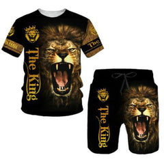 Sort et t-shirts imprimés de motif d'animal 3D Lion 3D