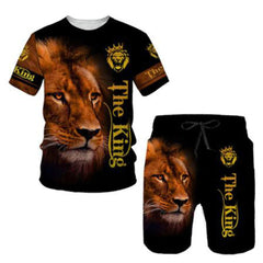 Sort et t-shirts imprimés de motif d'animal 3D Lion 3D