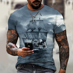 Herren Mode Sommerrund-Nacken-T-Shirt